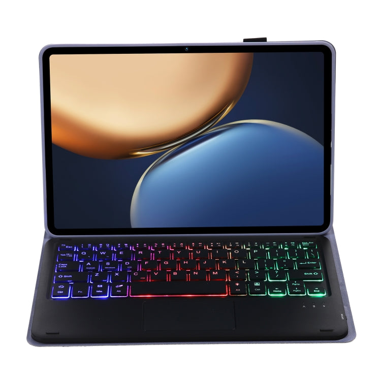 AHV7-AS Lambskin Texture Tri-color Backlight Bluetooth Keyboard Leather Tablet Case with Touchpad For Honor Tablet V7 Pro(Purple) - Huawei Keyboard by PMC TechLife | Online Shopping South Africa | PMC TechLife