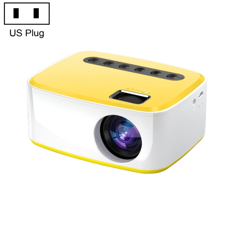 T20 320x240 400 Lumens Portable Home Theater LED HD Digital Projector, Same Screen Version, US Plug(White Yellow) - LED Projector by PMC Jewellery | Online Shopping South Africa | PMC Jewellery | Buy Now Pay Later Mobicred