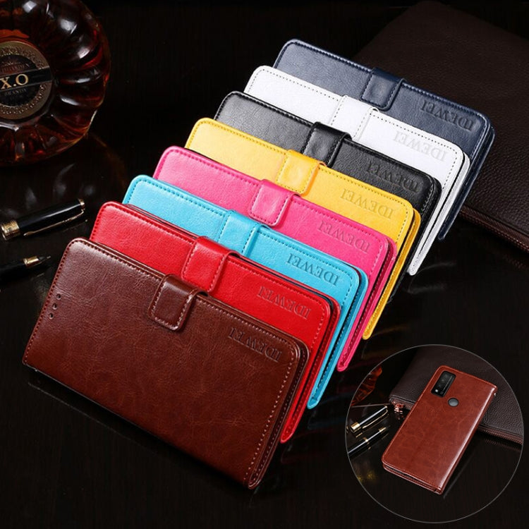 For TCL 20 R 5G idewei Crazy Horse Texture Leather Phone Case(Black) - TCL by idewei | Online Shopping South Africa | PMC Jewellery | Buy Now Pay Later Mobicred