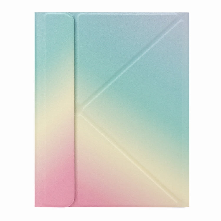 H-097S Monochrome Backlight Bluetooth Keyboard Leather Case with Rear Three-fold Holder For iPad 9.7 2018 & 2017(Rainbow) - Universal by PMC TechLife | Online Shopping South Africa | PMC TechLife