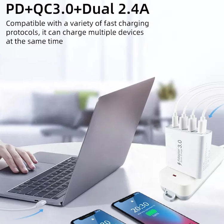 A3 PD 18W USB-C / Type-C + QC3.0 USB + Dual USB Interface Travel Charger - USB Charger by PMC Jewellery | Online Shopping South Africa | PMC Jewellery | Buy Now Pay Later Mobicred