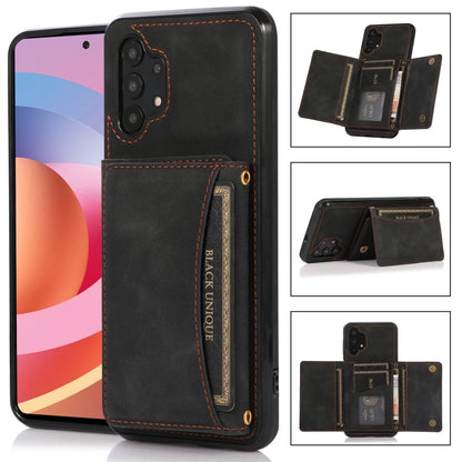 For Samsung Galaxy A32 4G Three-fold Leather Phone Case with Card Slot & Wallet & Holder(Black) - Galaxy Phone Cases by PMC Jewellery | Online Shopping South Africa | PMC Jewellery