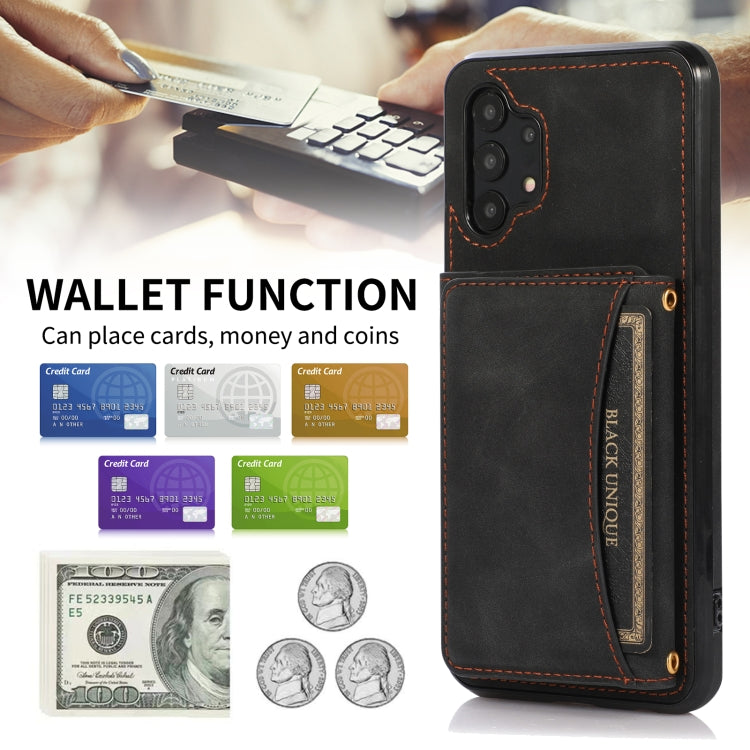 For Samsung Galaxy A32 4G Three-fold Leather Phone Case with Card Slot & Wallet & Holder(Black) - Galaxy Phone Cases by PMC Jewellery | Online Shopping South Africa | PMC Jewellery