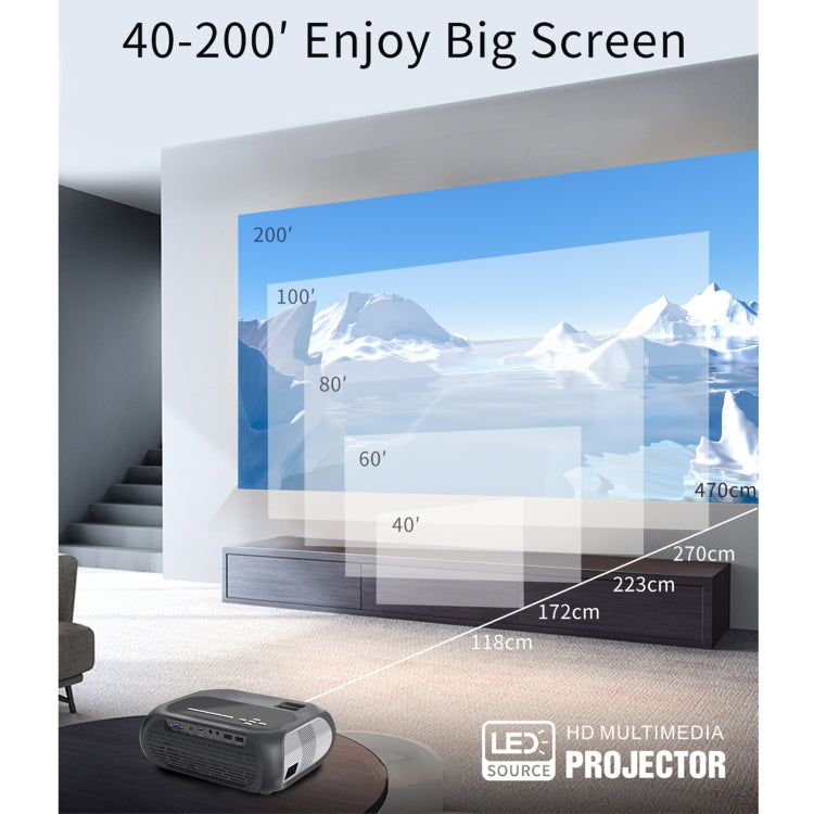 T7i 720P 200 ANSI Home Theater LED HD Digital Projector, Basic Version, UK Plug(Silver Grey) - LED Projector by PMC TechLife | Online Shopping South Africa | PMC TechLife | Buy Now Pay Later Mobicred