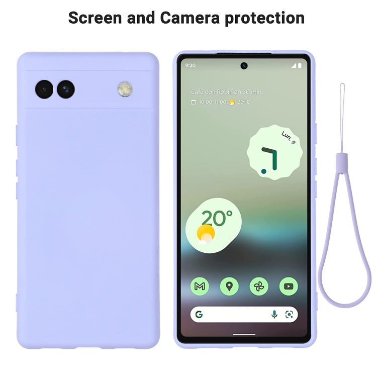 For Google Pixel 6a Pure Color Liquid Silicone Phone Case(Purple) - Google Cases by PMC Jewellery | Online Shopping South Africa | PMC Jewellery | Buy Now Pay Later Mobicred