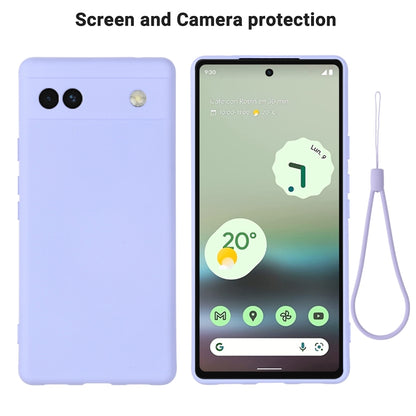 For Google Pixel 6a Pure Color Liquid Silicone Phone Case(Purple) - Google Cases by PMC Jewellery | Online Shopping South Africa | PMC Jewellery | Buy Now Pay Later Mobicred