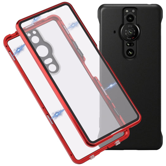 For Sony Xperia Pro-I HD Magnetic Metal Tempered Glass Phone Case(Red) - Sony Cases by PMC Jewellery | Online Shopping South Africa | PMC Jewellery | Buy Now Pay Later Mobicred