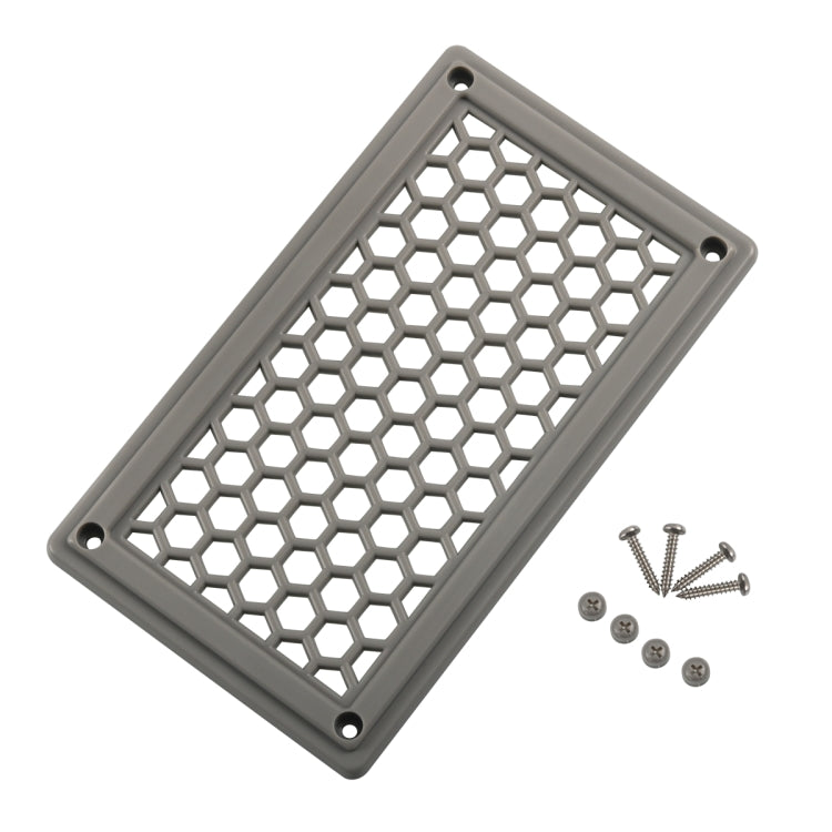 A6791 198x114mm RV / Bus Hexagon Pattern Air Inlet Panel with Screws(Grey) - Air Conditioning System by PMC Jewellery | Online Shopping South Africa | PMC Jewellery