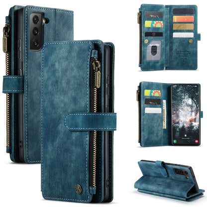 For Samsung Galaxy S22+ 5G CaseMe C30 Multifunctional Phone Leather Case with Holder & Card Slot & Wallet(Blue) - Galaxy S22+ 5G Cases by CaseMe | Online Shopping South Africa | PMC Jewellery | Buy Now Pay Later Mobicred