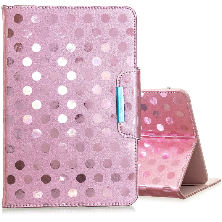 For 10 inch Universal Tablet Solid Color Wave Point Horizontal Flip Leather Case  , with Holder(Rose Gold) - 10 - 11 inch by PMC TechLife | Online Shopping South Africa | PMC TechLife | Buy Now Pay Later Mobicred