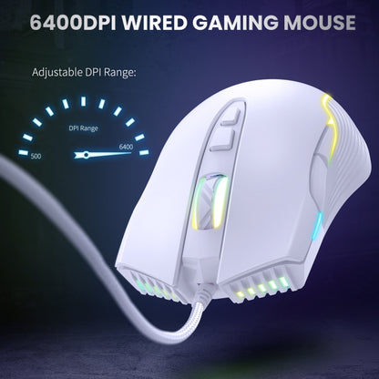 ONIKUMA CW905 RGB Lighting Wired Mouse(White) - Wired Mice by ONIKUMA | Online Shopping South Africa | PMC Jewellery | Buy Now Pay Later Mobicred