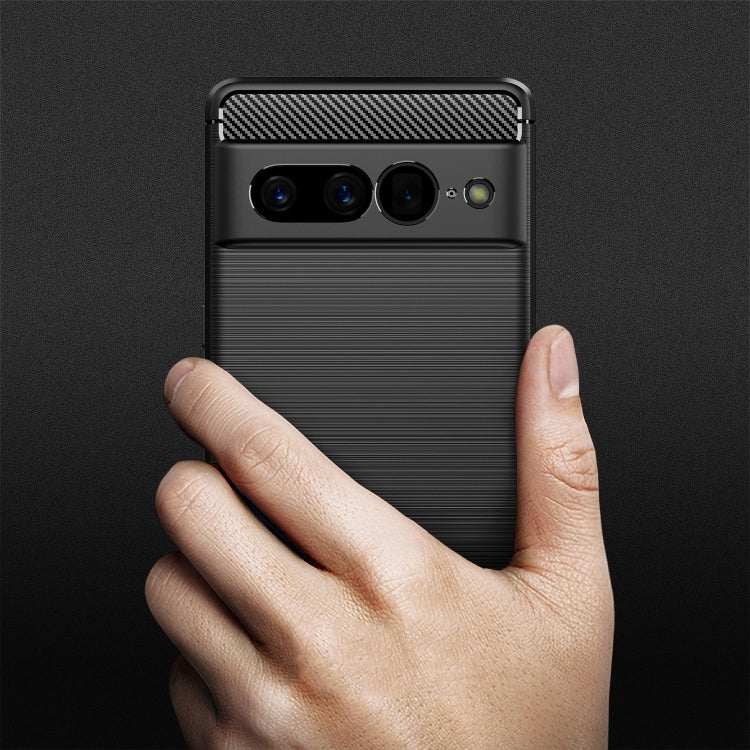 For Google Pixel 7 Pro 5G Brushed Texture Carbon Fiber TPU Phone Case(Black) - free shipping - PMC TechLife - Order now!