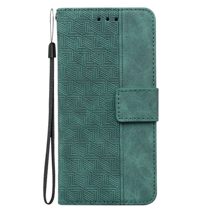 For Infinix Note 7 X690 Geometric Embossed Leather Phone Case(Green) - Infinix Cases by PMC Jewellery | Online Shopping South Africa | PMC Jewellery | Buy Now Pay Later Mobicred