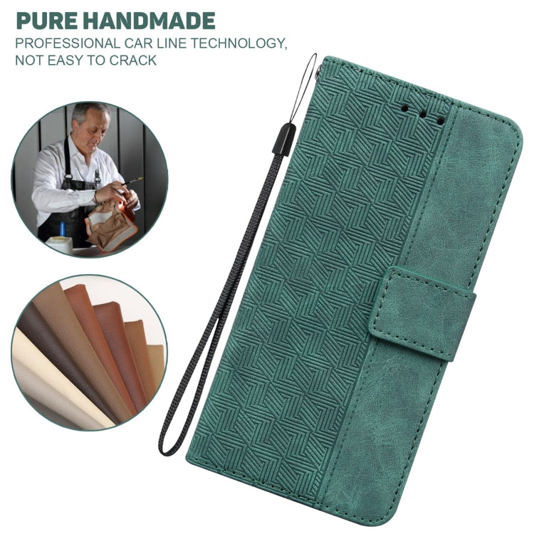 For Infinix Note 7 X690 Geometric Embossed Leather Phone Case(Green) - Infinix Cases by PMC Jewellery | Online Shopping South Africa | PMC Jewellery | Buy Now Pay Later Mobicred