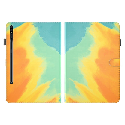 For Samsung Galaxy Tab S9 Watercolor Pattern Flip Leather Tablet Case(Autumn Leaves) - Galaxy Tab S9 Cases by PMC Jewellery | Online Shopping South Africa | PMC Jewellery | Buy Now Pay Later Mobicred