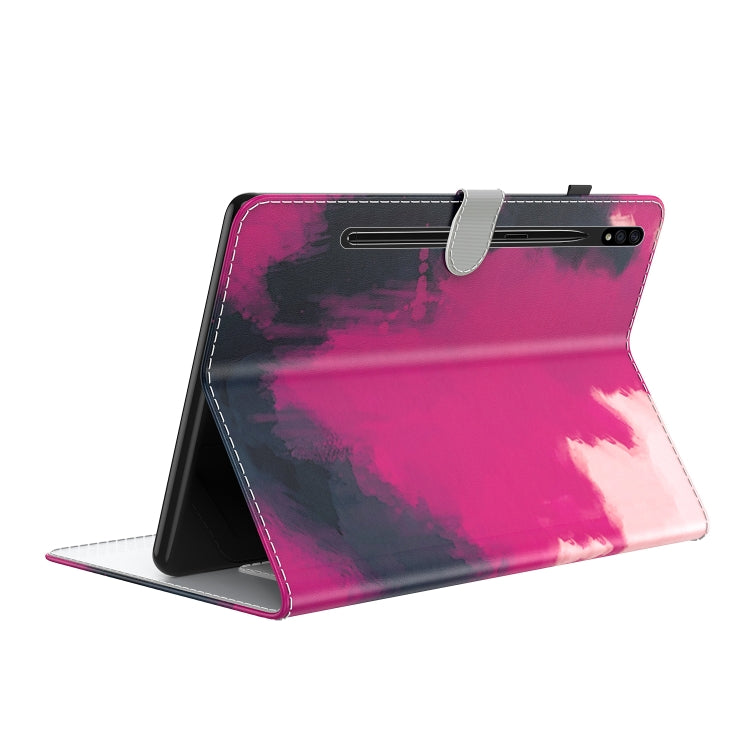 For Samsung Galaxy Tab S9 Watercolor Pattern Flip Leather Tablet Case(Berry Color) - Galaxy Tab S9 Cases by PMC Jewellery | Online Shopping South Africa | PMC Jewellery | Buy Now Pay Later Mobicred