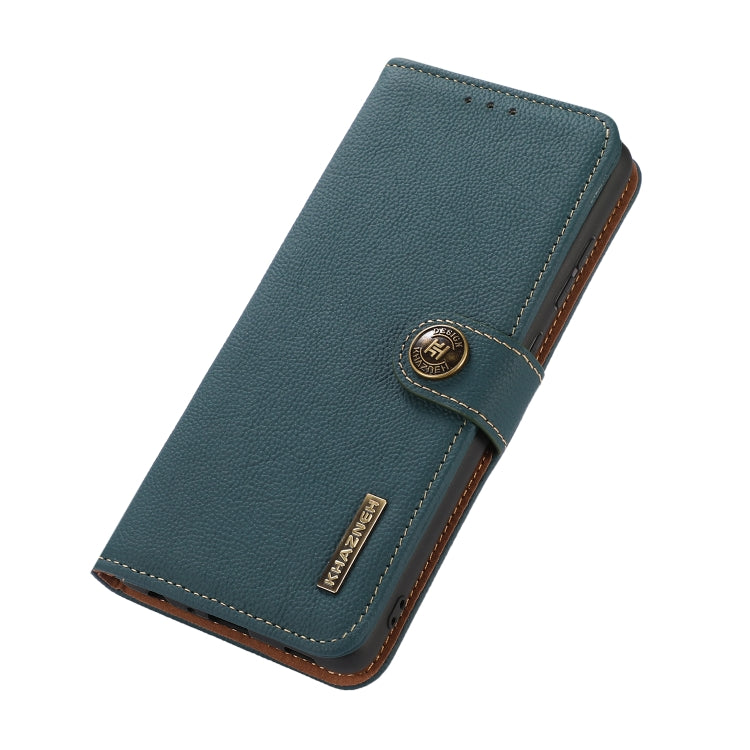 For Google Pixel 7 5G KHAZNEH Custer Genuine Leather RFID Phone Case(Green) - Google Cases by PMC TechLife | Online Shopping South Africa | PMC TechLife | Buy Now Pay Later Mobicred