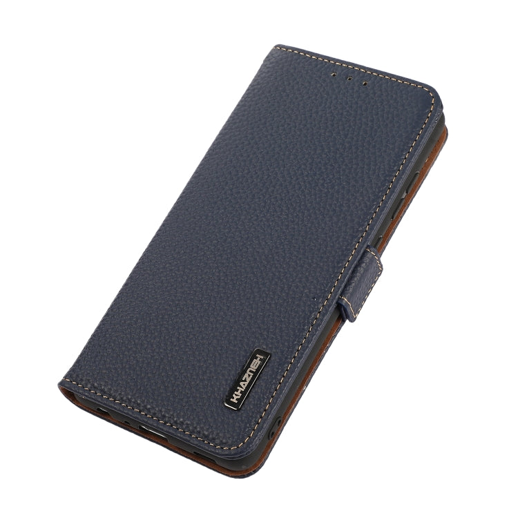 For Google Pixel 7 Pro 5G KHAZNEH Side-Magnetic Litchi Genuine Leather RFID Phone Case(Blue) - Google Cases by PMC TechLife | Online Shopping South Africa | PMC TechLife | Buy Now Pay Later Mobicred