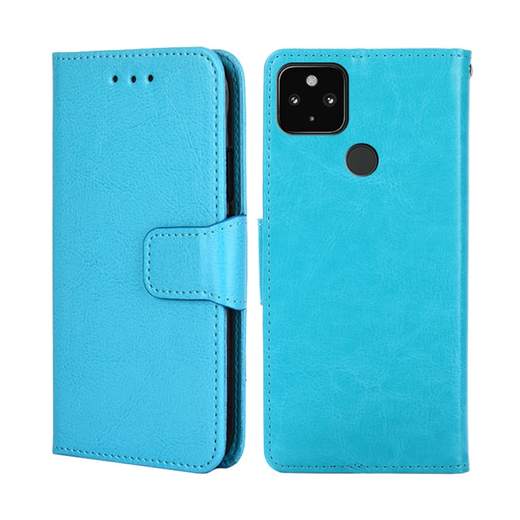 For Google Pixel 5 XL 5G / Pixel 4A  5GCrystal Texture Leather Phone Case(Light Blue) - Google Cases by PMC Jewellery | Online Shopping South Africa | PMC Jewellery