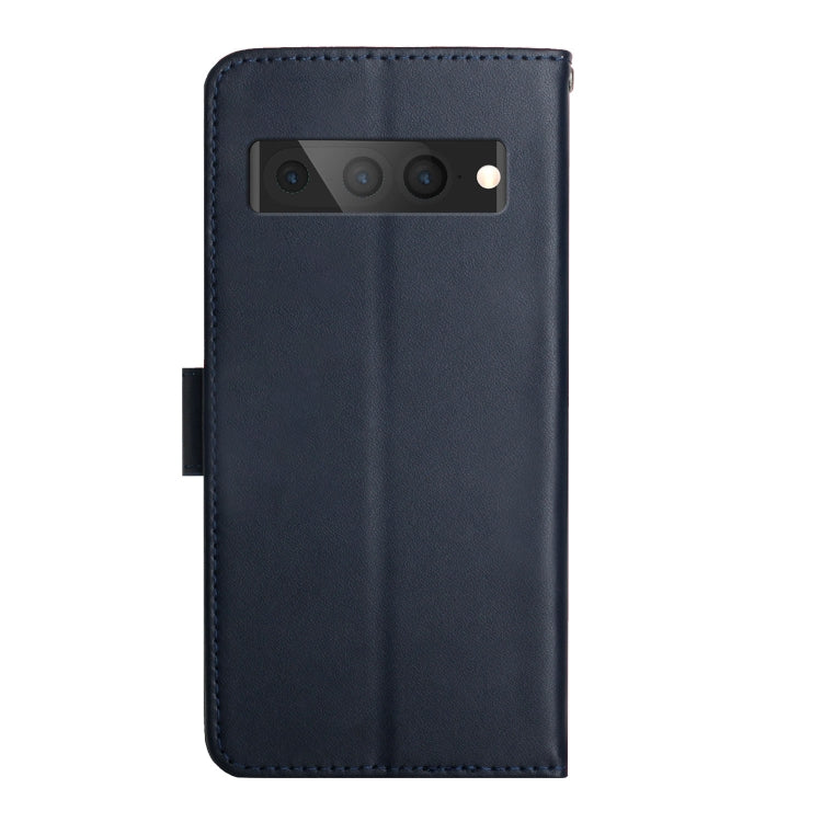 For Google Pixel 7 Pro Genuine Leather Fingerprint-proof Horizontal Flip Phone Case(Blue) - Google Cases by PMC TechLife | Online Shopping South Africa | PMC TechLife | Buy Now Pay Later Mobicred