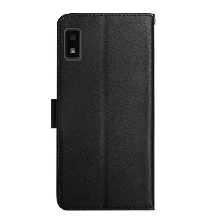 For Sharp Aquos Wish SHG06 Genuine Leather Fingerprint-proof Flip Phone Case(Black) - More Brand by PMC TechLife | Online Shopping South Africa | PMC TechLife | Buy Now Pay Later Mobicred