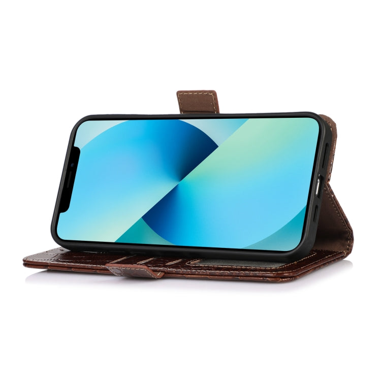 For Kyocera Digno BX2 Crocodile Top Layer Cowhide Leather Phone Case(Brown) - More Brand by PMC TechLife | Online Shopping South Africa | PMC TechLife | Buy Now Pay Later Mobicred
