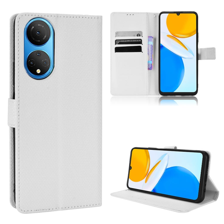 For Honor X7 Diamond Texture Leather Phone Case(White) - Honor Cases by PMC TechLife | Online Shopping South Africa | PMC TechLife