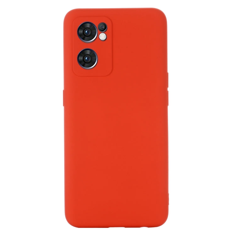 For OPPO Reno7 5G Global / Find X5 Lite Pure Color Liquid Silicone Shockproof Full Coverage Phone Case(Red) - OPPO Cases by PMC Jewellery | Online Shopping South Africa | PMC Jewellery | Buy Now Pay Later Mobicred