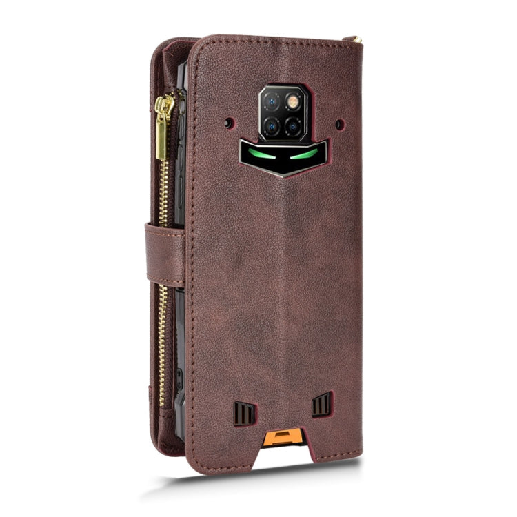 For Doogee S88 Pro / S88 Plus Litchi Texture Zipper Leather Phone Case(Brown) - Doogee Cases by PMC TechLife | Online Shopping South Africa | PMC TechLife | Buy Now Pay Later Mobicred