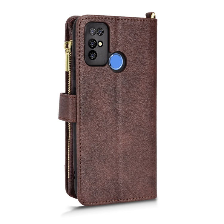 For Doogee X96 Pro Litchi Texture Zipper Leather Phone Case(Brown) - Doogee Cases by PMC Jewellery | Online Shopping South Africa | PMC Jewellery | Buy Now Pay Later Mobicred