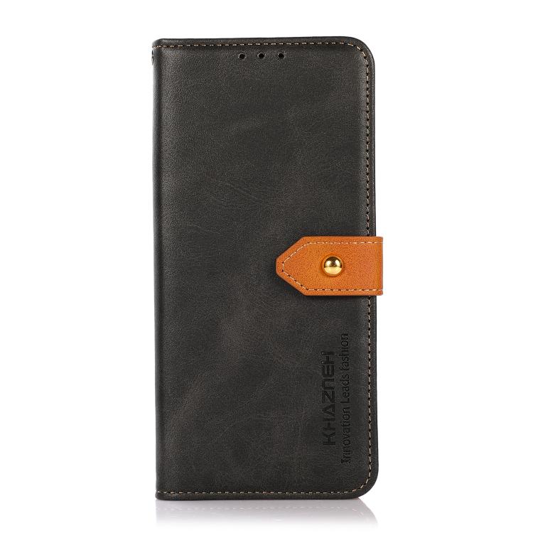 For iPhone 17 Pro KHAZNEH Dual-color Cowhide Texture Flip Leather Phone Case(Black) - free shipping - PMc TechLife - Order now!
