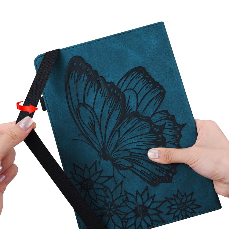 For Huawei MediaPad M5 Lite 10.1 Big Butterfly Embossed Leather Tablet Case(Blue) - Huawei by PMC TechLife | Online Shopping South Africa | PMC TechLife | Buy Now Pay Later Mobicred