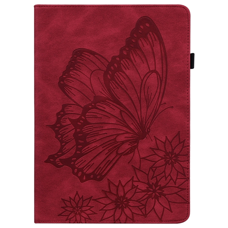 For Huawei MediaPad M5 Lite 10.1 Big Butterfly Embossed Leather Tablet Case(Red) - Huawei by PMC TechLife | Online Shopping South Africa | PMC TechLife | Buy Now Pay Later Mobicred
