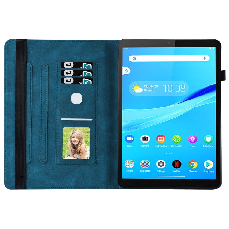 For Lenovo M10 Plus X606F Big Butterfly Embossed Leather Tablet Case(Blue) - Lenovo by PMC TechLife | Online Shopping South Africa | PMC TechLife | Buy Now Pay Later Mobicred