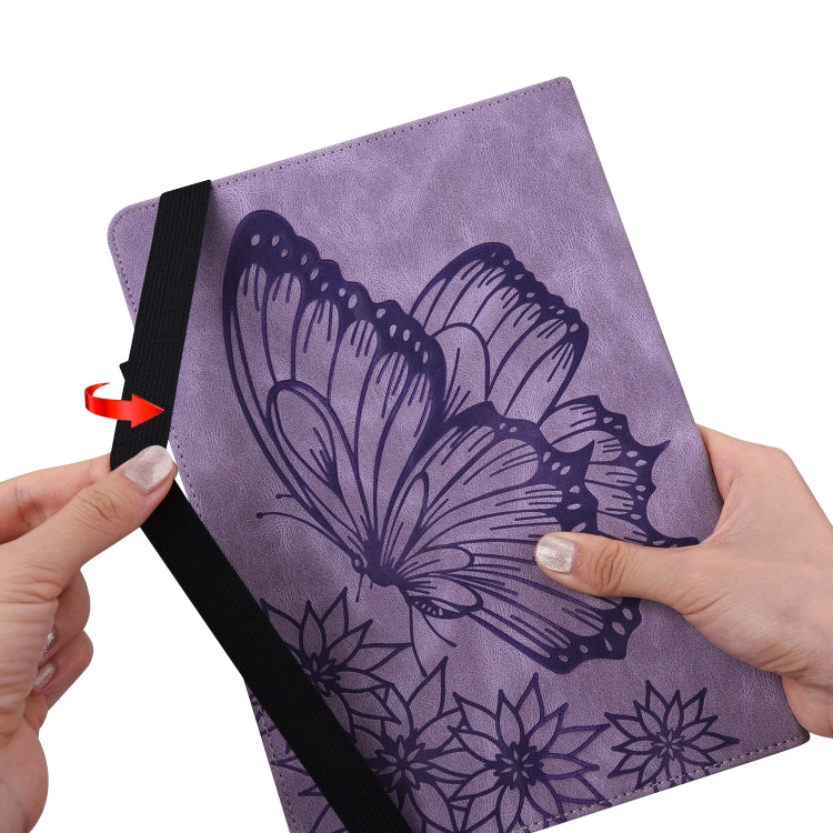 For Lenovo Tab P11 Big Butterfly Embossed Leather Tablet Case(Purple) - Lenovo by PMC TechLife | Online Shopping South Africa | PMC TechLife | Buy Now Pay Later Mobicred