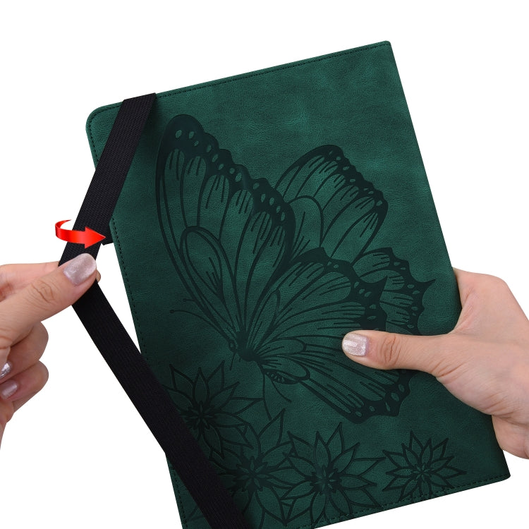 For Amazon Kindle Fire HD 10 / 10 Plus 2021 Big Butterfly Embossed Leather Tablet Case(Green) - free shipping - PMC TechLife - Order now!
