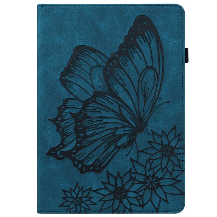 For Amazon Kindle Fire HD 10 / 10 Plus 2021 Big Butterfly Embossed Leather Tablet Case(Blue) - Amazon by PMC TechLife | Online Shopping South Africa | PMC TechLife | Buy Now Pay Later Mobicred
