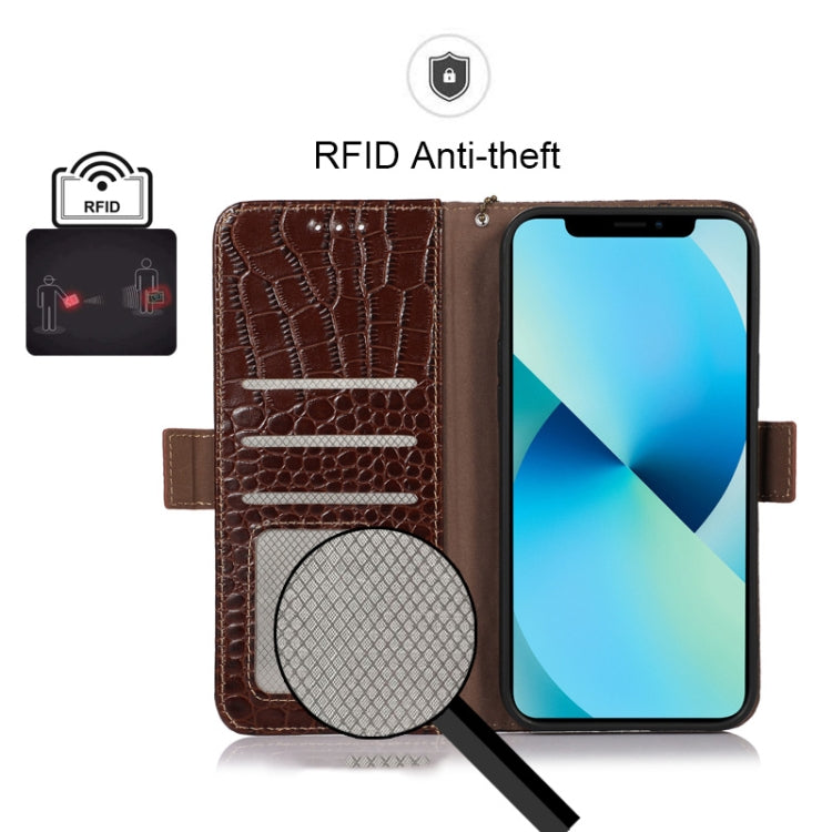For Nokia C200 Crocodile Top Layer Cowhide Leather Phone Case(Brown) - Nokia Cases by PMC TechLife | Online Shopping South Africa | PMC TechLife | Buy Now Pay Later Mobicred