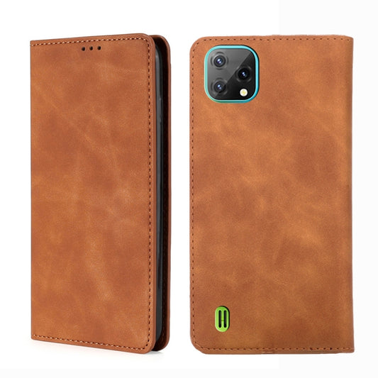 For Blackview A55 Pro Skin Feel Magnetic Horizontal Flip Leather Phone Case(Light Brown) - More Brand by PMC Jewellery | Online Shopping South Africa | PMC Jewellery | Buy Now Pay Later Mobicred