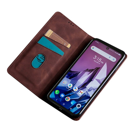 For Blackview A95 Skin Feel Magnetic Horizontal Flip Leather Phone Case(Dark Brown) - More Brand by PMC Jewellery | Online Shopping South Africa | PMC Jewellery | Buy Now Pay Later Mobicred