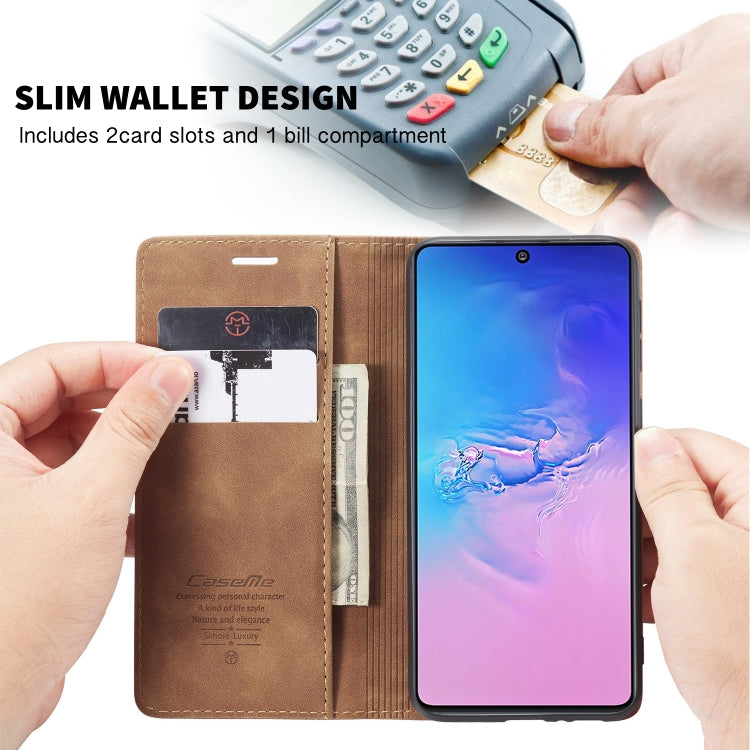 For Galaxy A91 / S10 Lite CaseMe Multifunctional Horizontal Flip Leather Case, with Card Slot & Holder & Wallet(Brown) - Galaxy Phone Cases by CaseMe | Online Shopping South Africa | PMC Jewellery | Buy Now Pay Later Mobicred