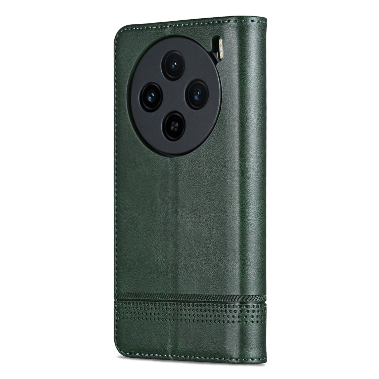 For vivo X100 AZNS Magnetic Calf Texture Leather Phone Case(Dark Green) - vivo Cases by AZNS | Online Shopping South Africa | PMC Jewellery | Buy Now Pay Later Mobicred