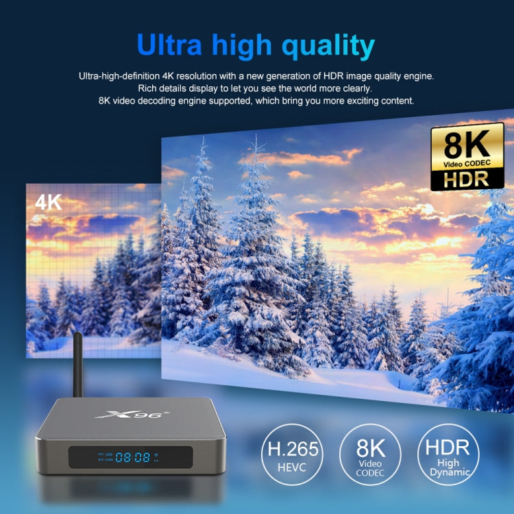 X96 X6 8K Smart TV BOX Android 11.0 Media Player, RK3566 Quad Core ARM Cortex A55, RAM: 8GB, ROM: 64GB, Plug Type:UK Plug - RK3566 by PMC Jewellery | Online Shopping South Africa | PMC Jewellery | Buy Now Pay Later Mobicred