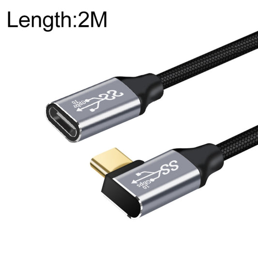 2m 10Gbps USB-C / Type-C Female to Male Elbow Charging Data Transmission Extension Cable - Cable & Adapters by PMC Jewellery | Online Shopping South Africa | PMC Jewellery | Buy Now Pay Later Mobicred