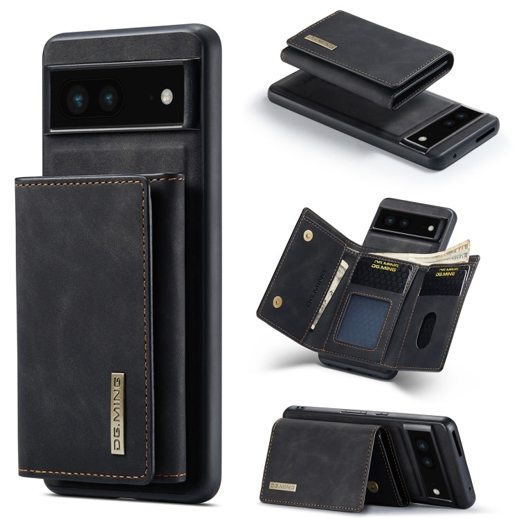 For Google Pixel 7 5G DG.MING M1 Series 3-Fold Multi Card Wallet + Magnetic Phone Case(Black) - Google Cases by DG.MING | Online Shopping South Africa | PMC TechLife | Buy Now Pay Later Mobicred