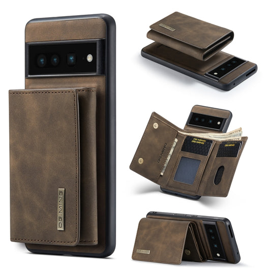 For Google Pixel 7 Pro 5G DG.MING M1 Series 3-Fold Multi Card Wallet + Magnetic Phone Case(Coffee) - Google Cases by DG.MING | Online Shopping South Africa | PMC Jewellery | Buy Now Pay Later Mobicred