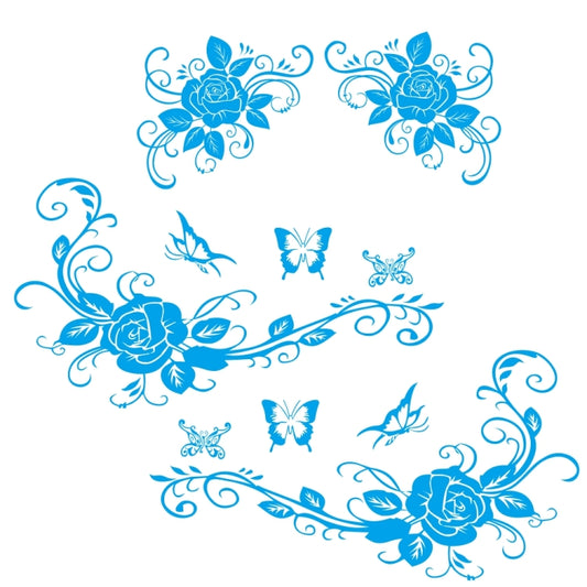 2 PCS/Set D-72 Butterfly Love Flower Pattern Car Modified Decorative Sticker(Blue) - Decorative Sticker by PMC Jewellery | Online Shopping South Africa | PMC Jewellery | Buy Now Pay Later Mobicred