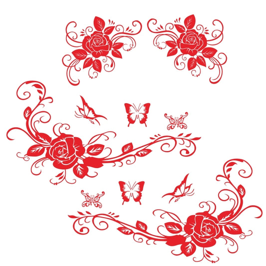 2 PCS/Set D-72 Butterfly Love Flower Pattern Car Modified Decorative Sticker(Red) - Decorative Sticker by PMC Jewellery | Online Shopping South Africa | PMC Jewellery | Buy Now Pay Later Mobicred