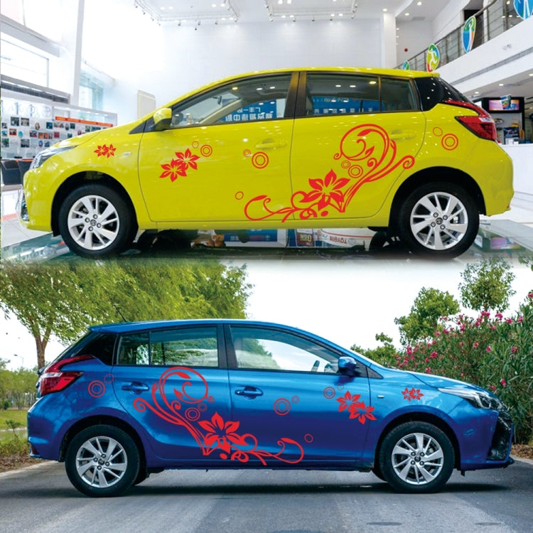 2 PCS/Set D-75 Flower Vine Pattern Car Modified Decorative Sticker(Red) - Decorative Sticker by PMC TechLife | Online Shopping South Africa | PMC TechLife | Buy Now Pay Later Mobicred