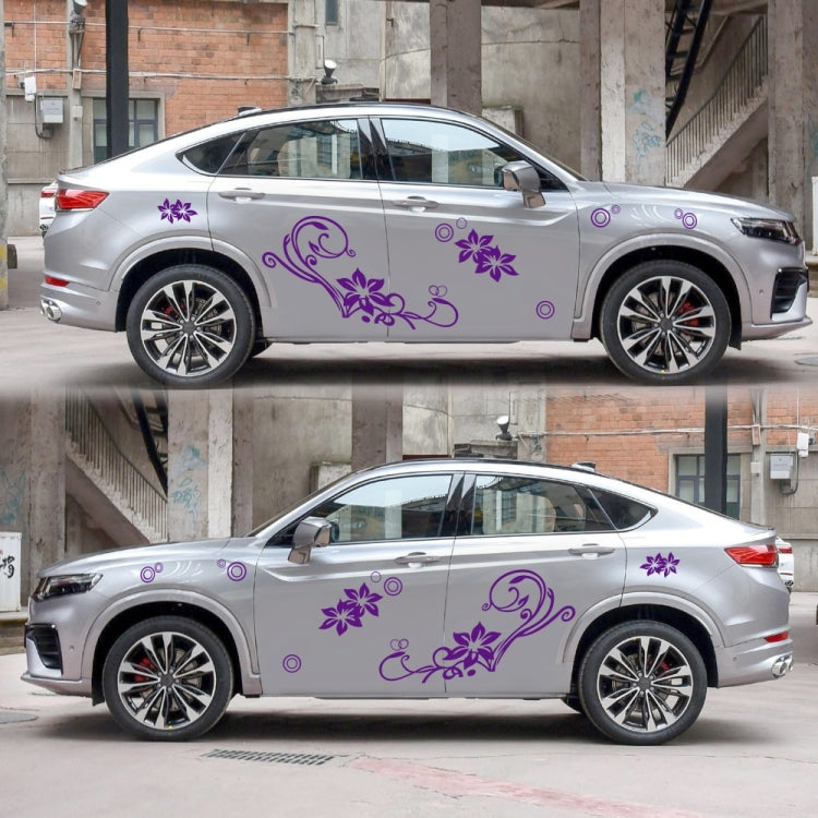 2 PCS/Set D-75 Flower Vine Pattern Car Modified Decorative Sticker(Purple) - Decorative Sticker by PMC Jewellery | Online Shopping South Africa | PMC Jewellery | Buy Now Pay Later Mobicred